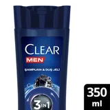 Clear Men 3 in 1 Şampuan & Duş Jeli Arındırıcı